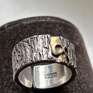 🟢Brand New Hand Crafted Rustic SS & Gold Men's Ring